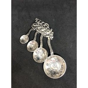 Ganz 4-Piece Set Frog Antique Silver Tone Zinc Measuring Spoons